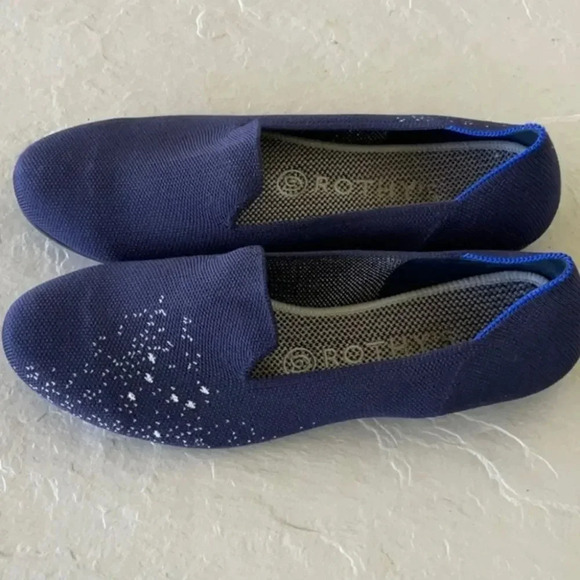 Rothy’s Authentic Pisces Zodiac Marine Blue Rounded Flats Size 8 1/2 - Picture 7 of 9